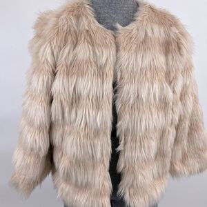 Pastel Pink Faux Fur Coat